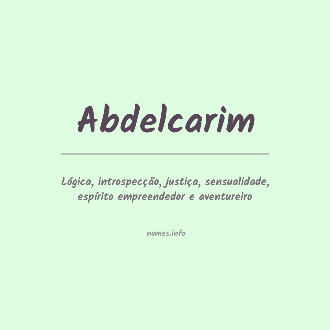 Significado do nome Abdelcarim