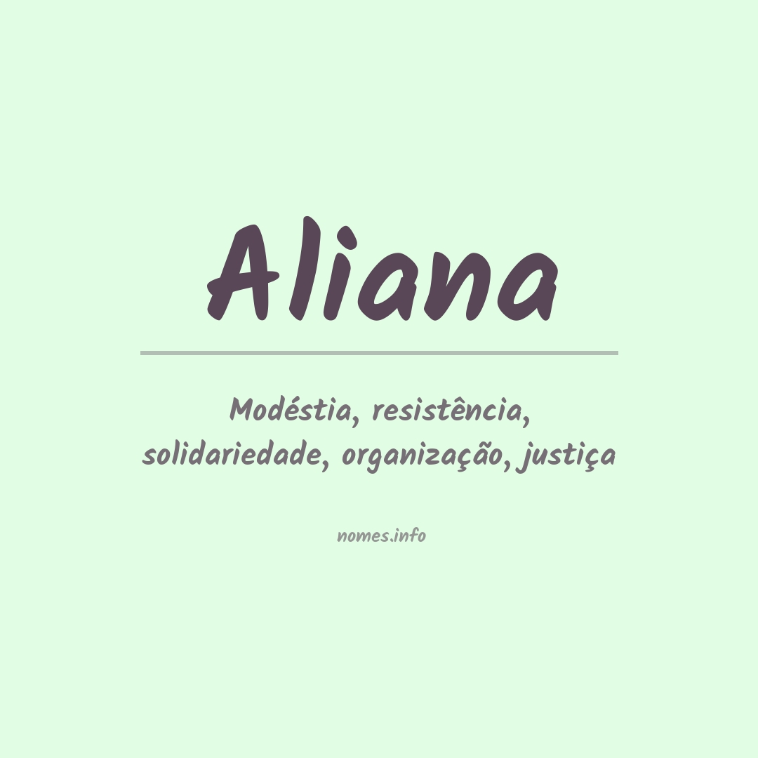Significado do nome Aliana
