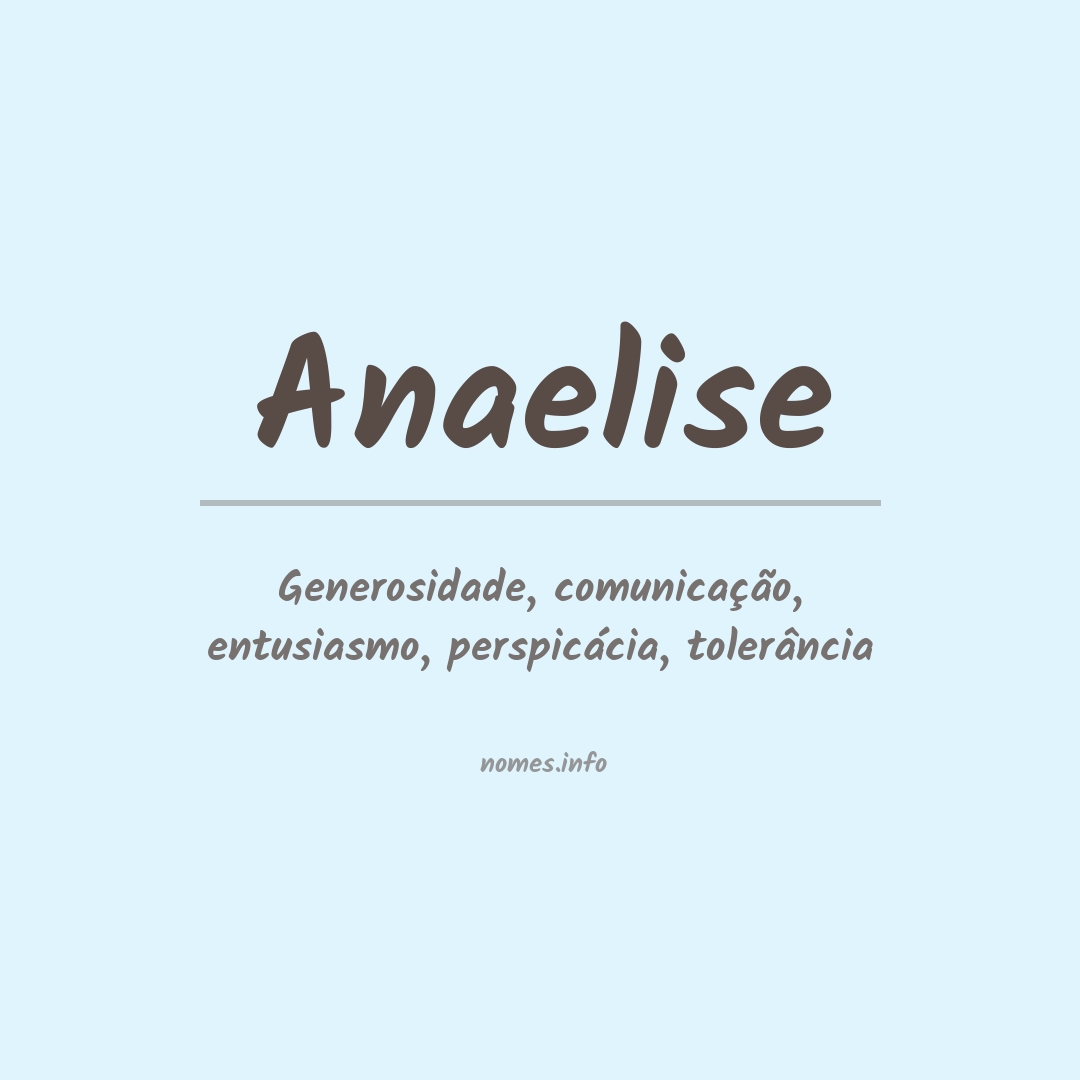 Significado do nome Anaelise