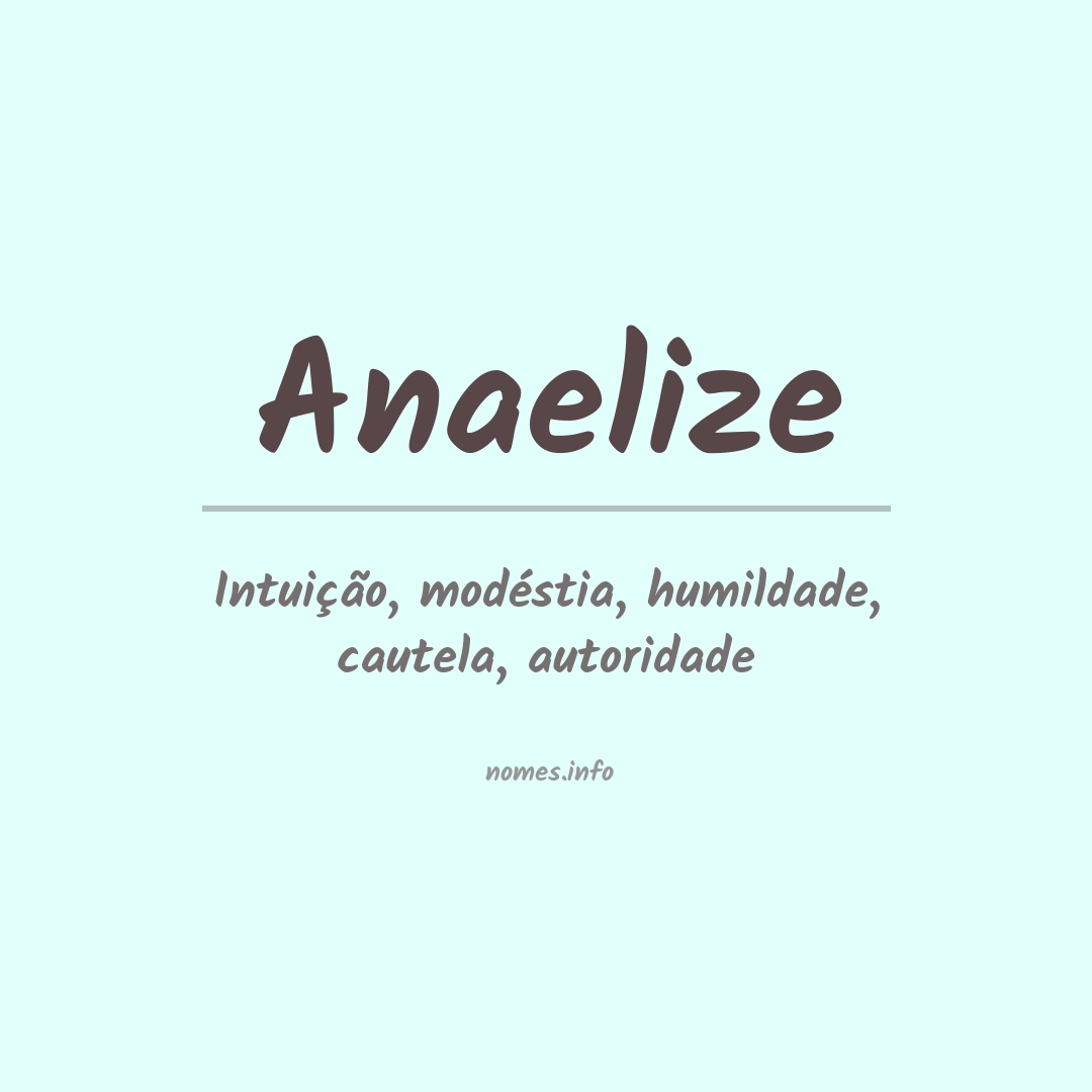 Significado do nome Anaelize