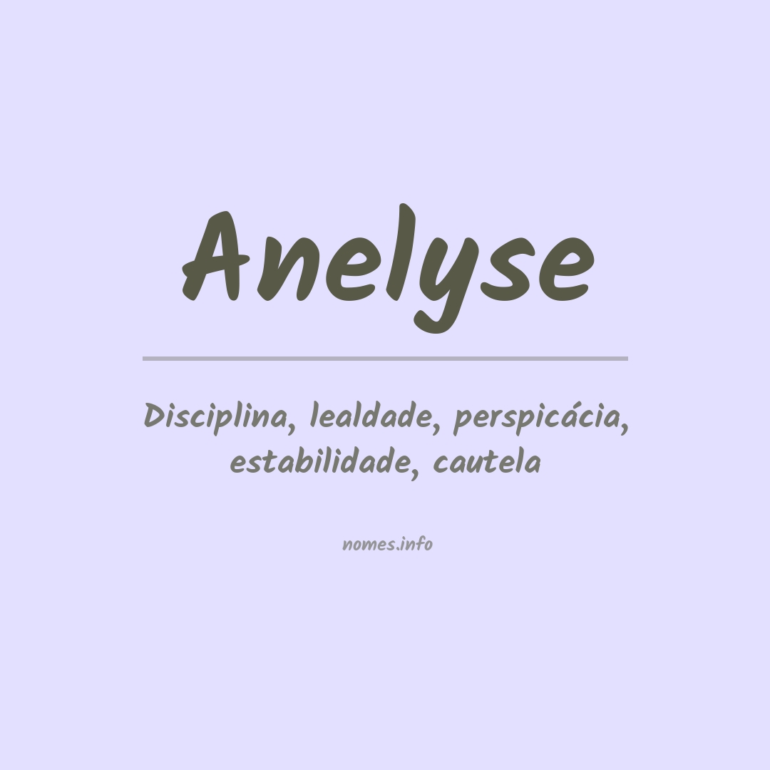 Significado do nome Anelyse