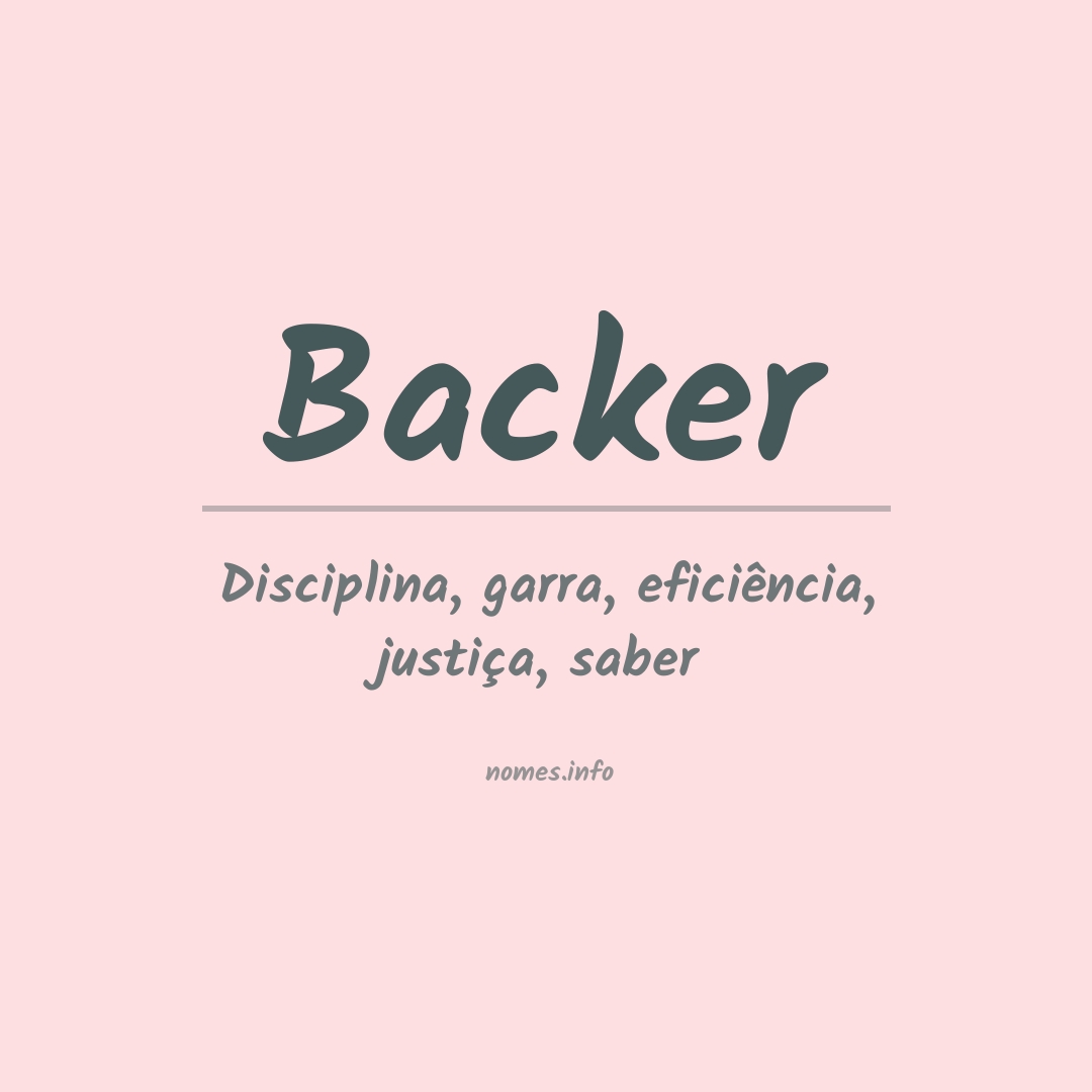 Significado do nome Backer