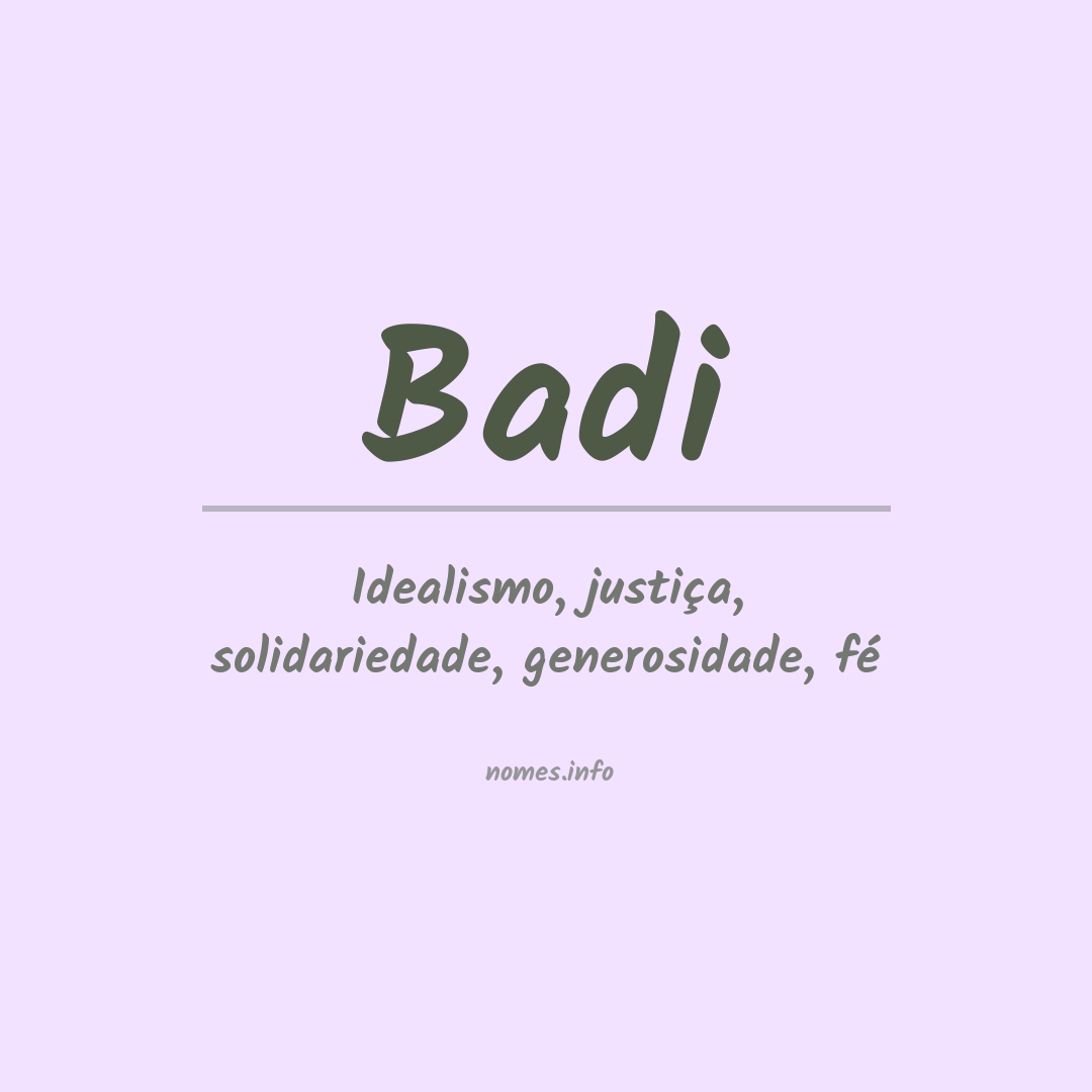 Significado do nome Badi
