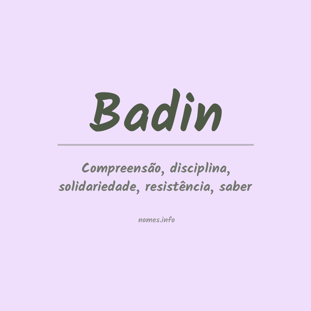 Significado do nome Badin