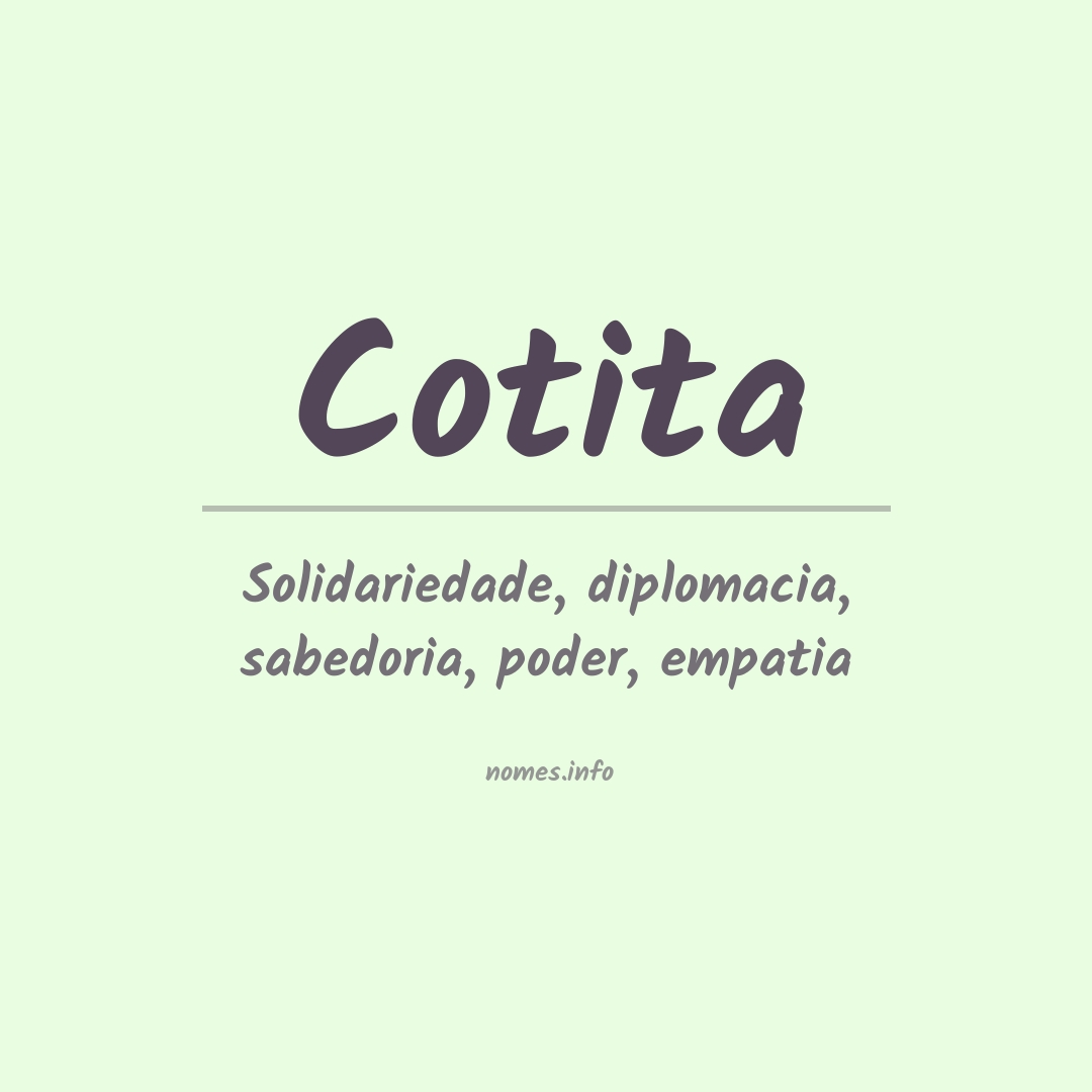 Significado do nome Cotita