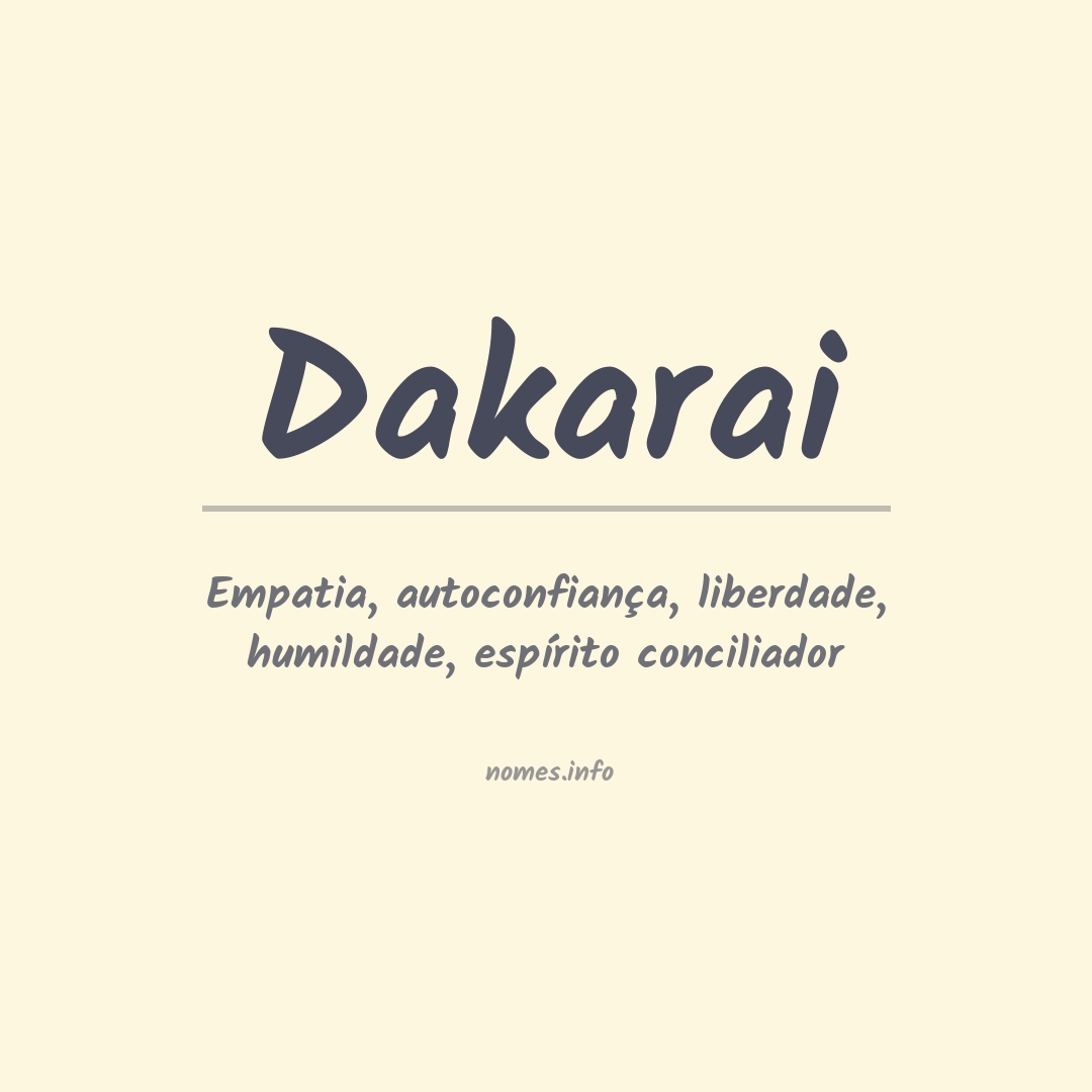Significado do nome Dakarai