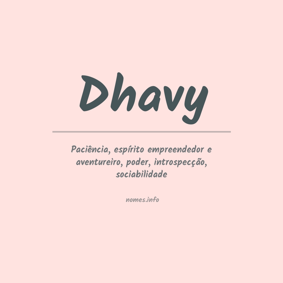Significado do nome Dhavy