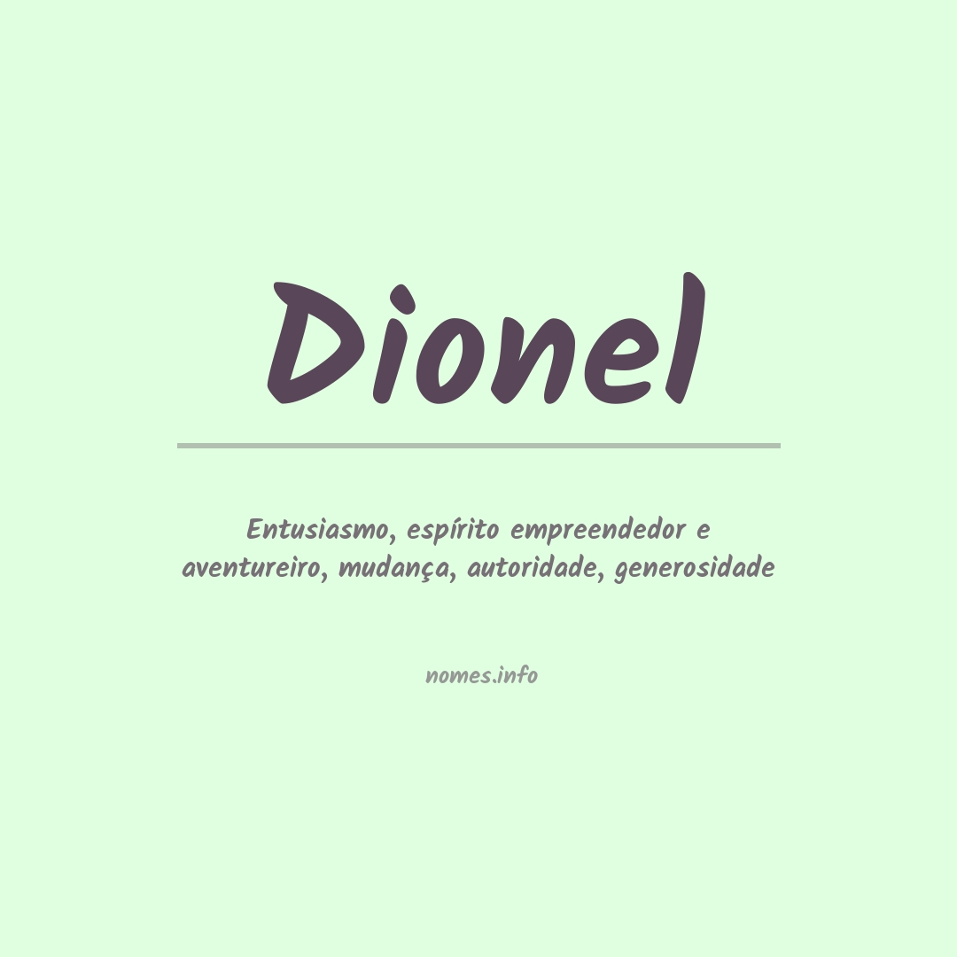 Significado Do Nome Dionel