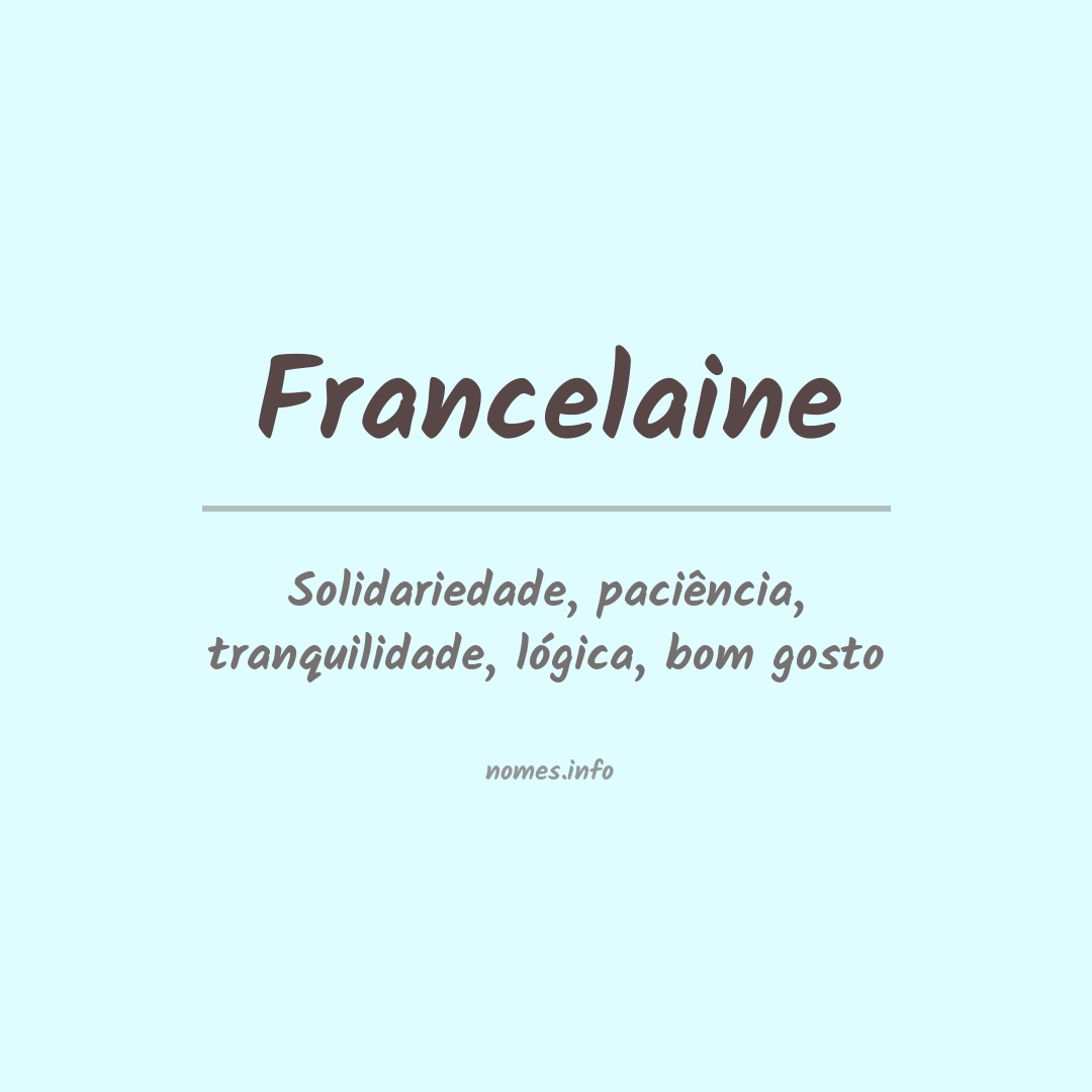 Significado do nome Francelaine