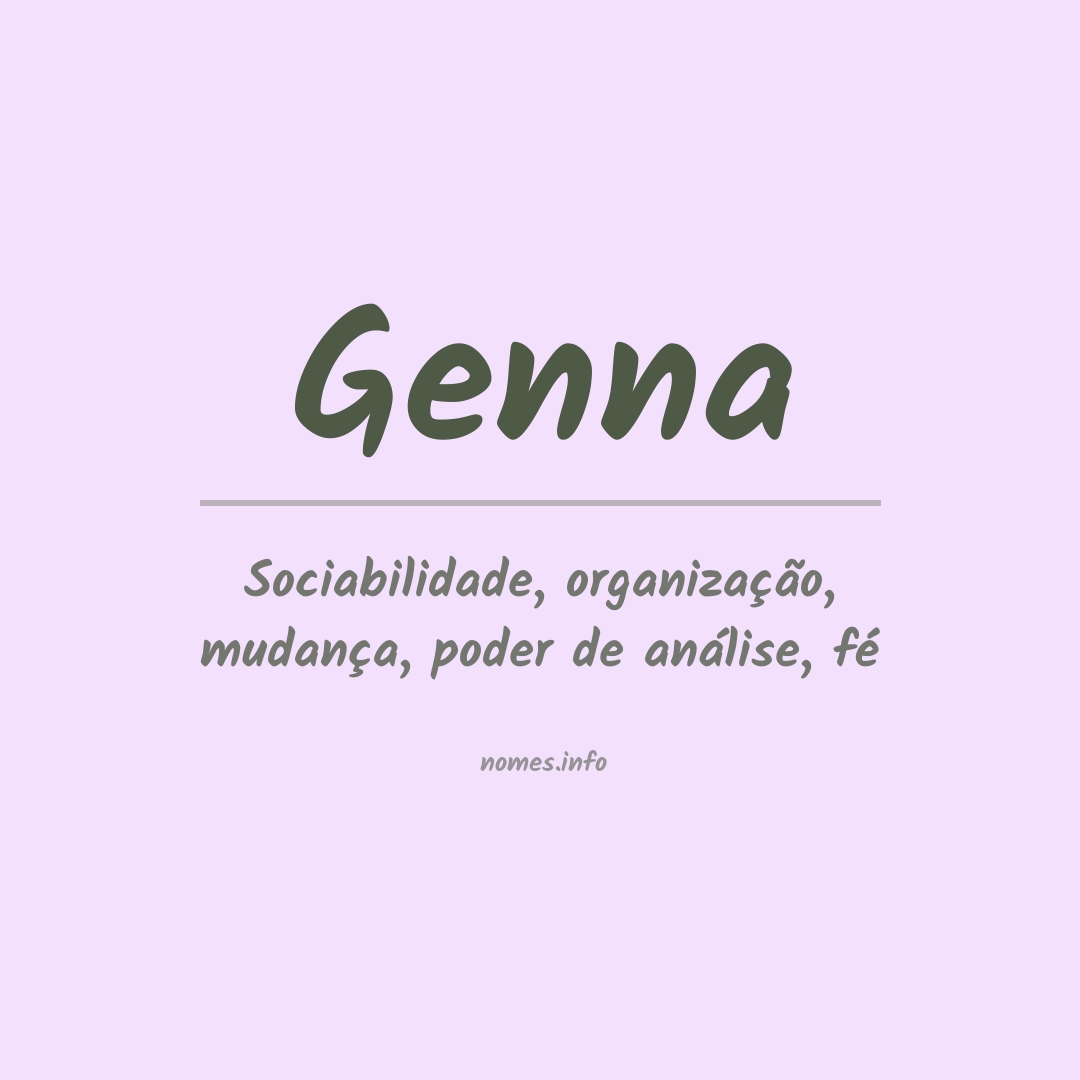 Significado do nome Genna