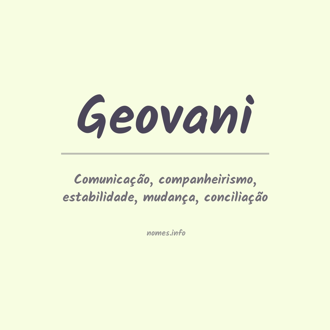 Significado do nome Geovani