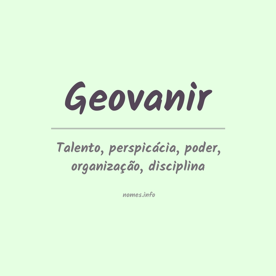 Significado do nome Geovanir