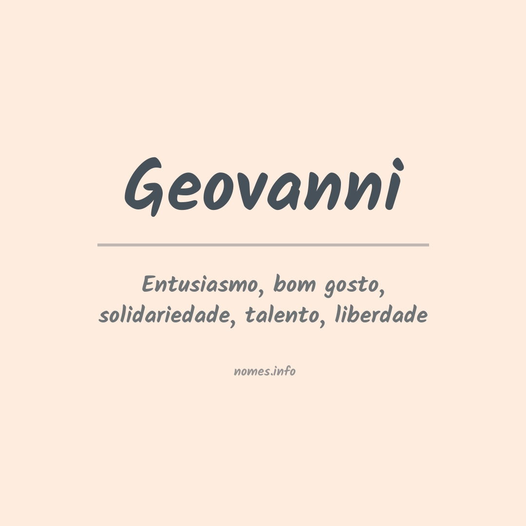 Significado do nome Geovanni
