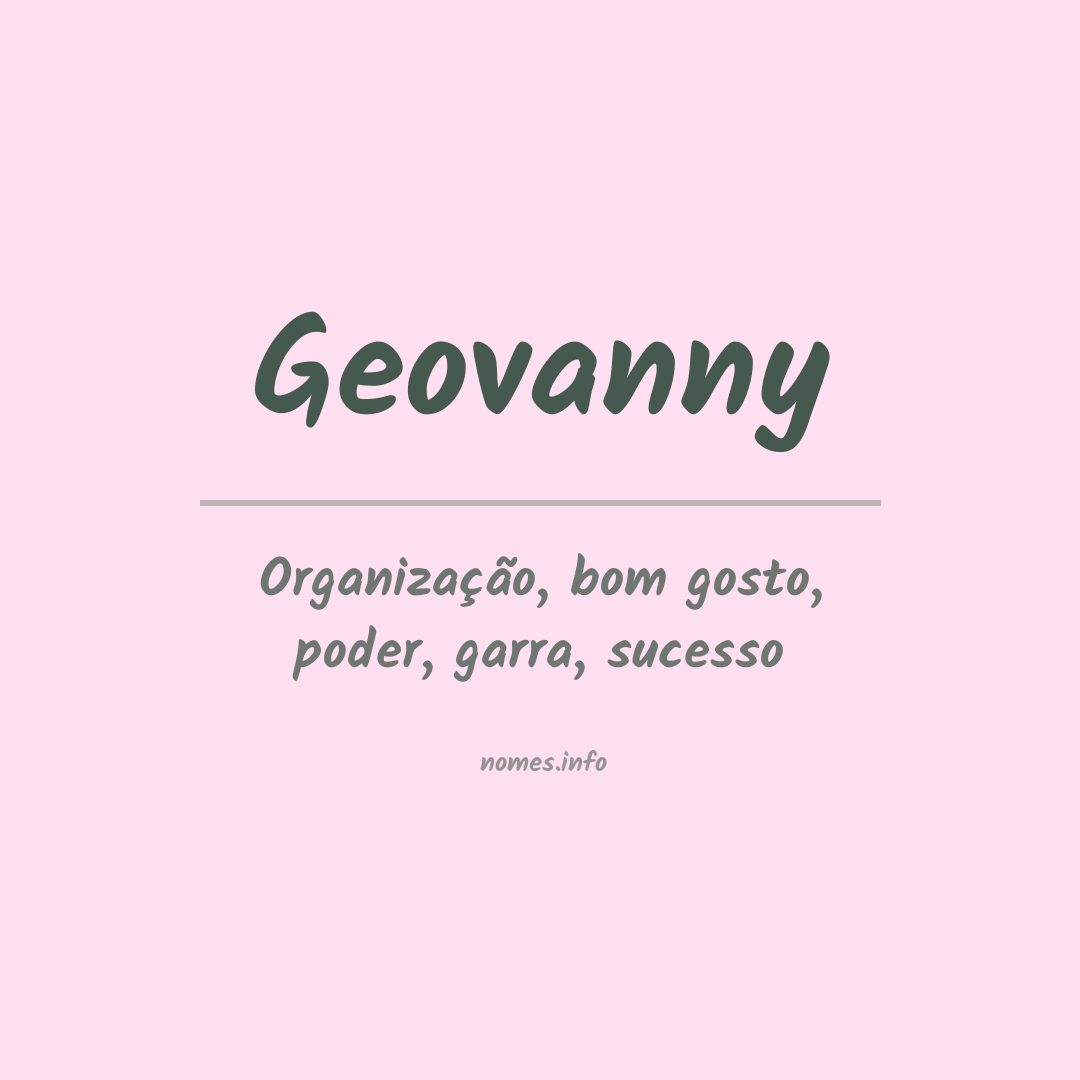 Significado do nome Geovanny