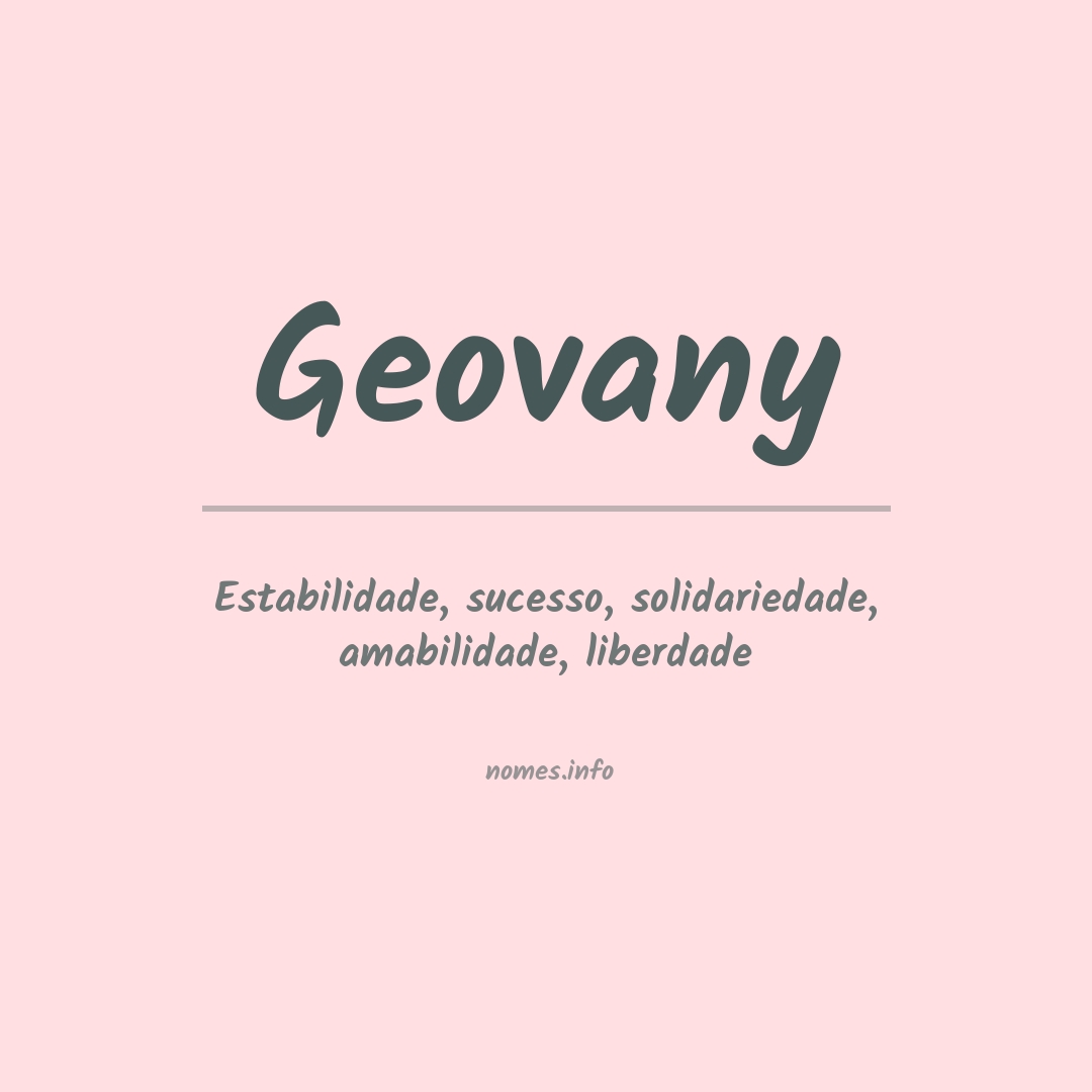 Significado do nome Geovany