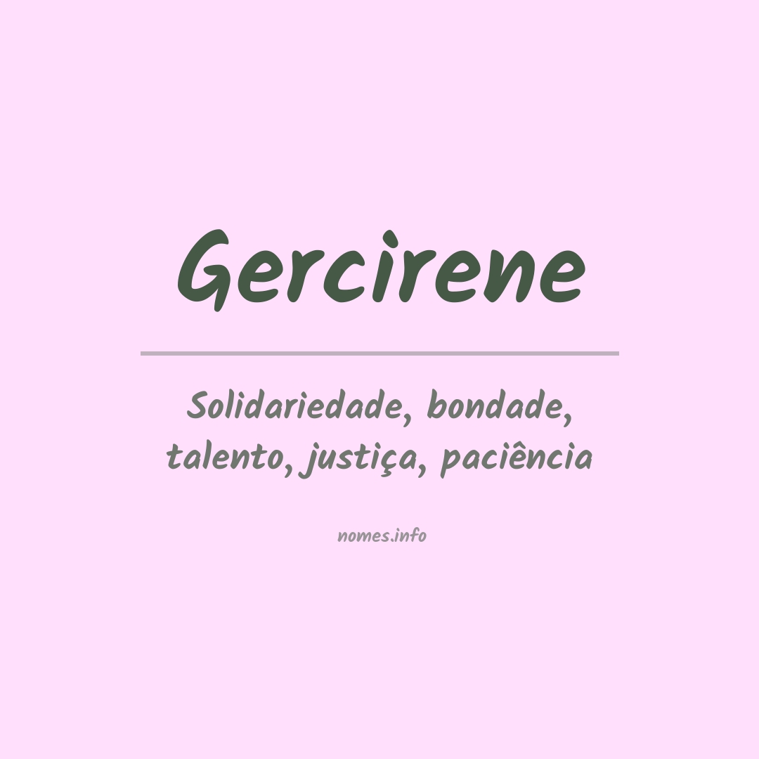 Significado do nome Gercirene