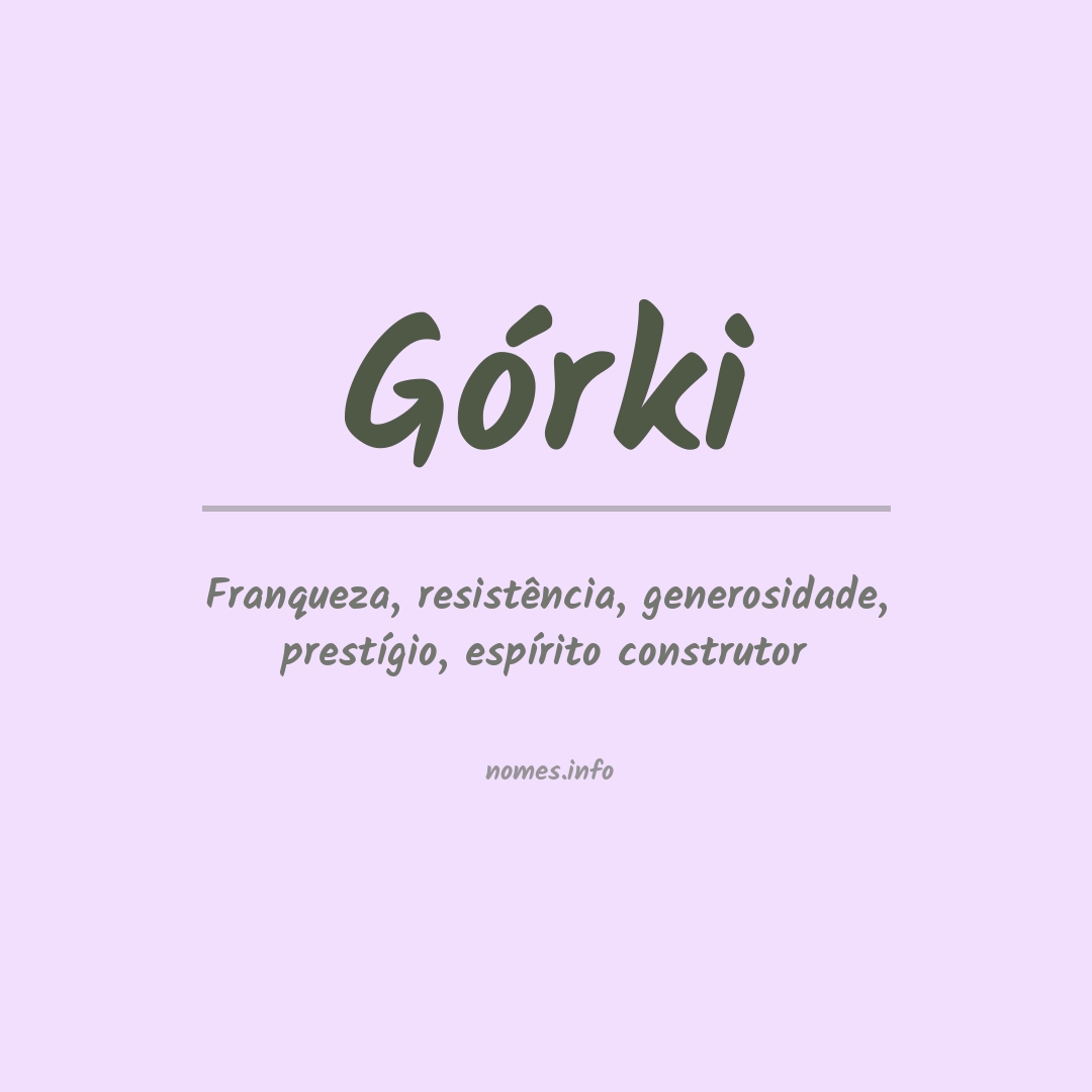 Significado do nome Górki