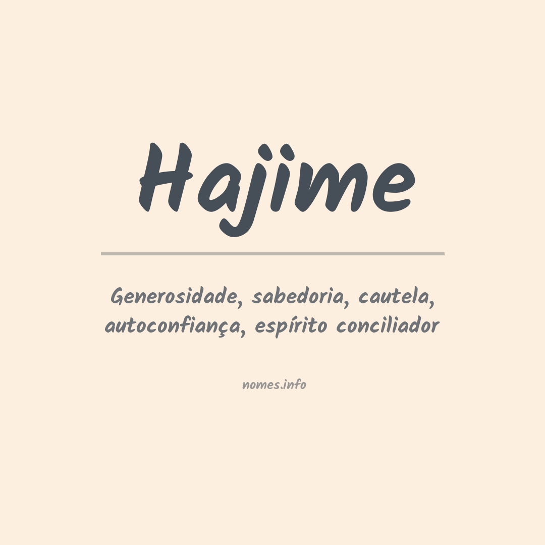 Significado do nome Hajime