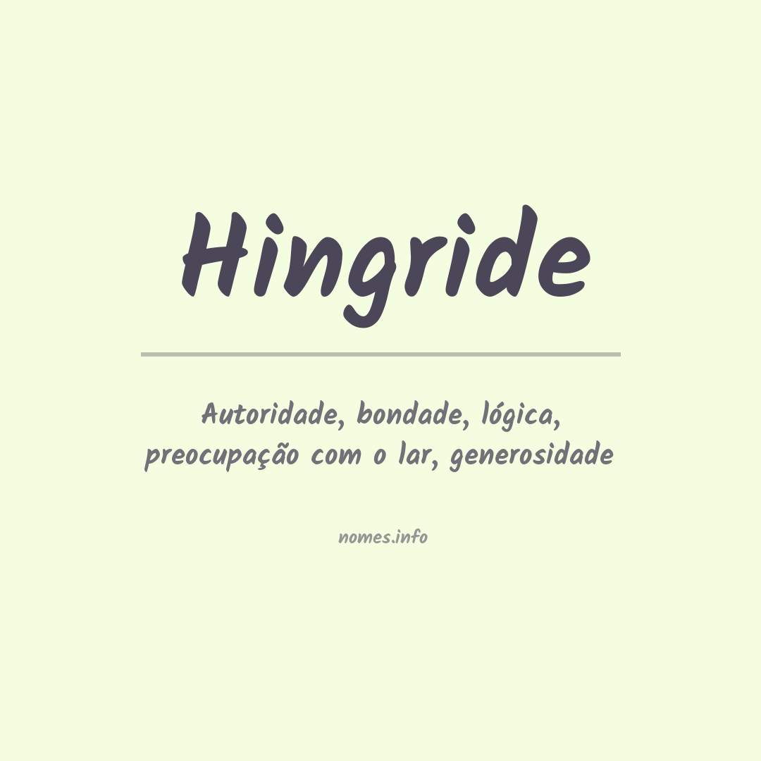 Significado do nome Hingride