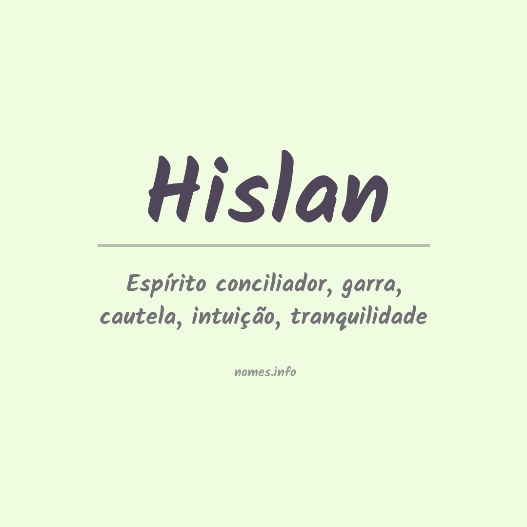 Significado do nome Hislan
