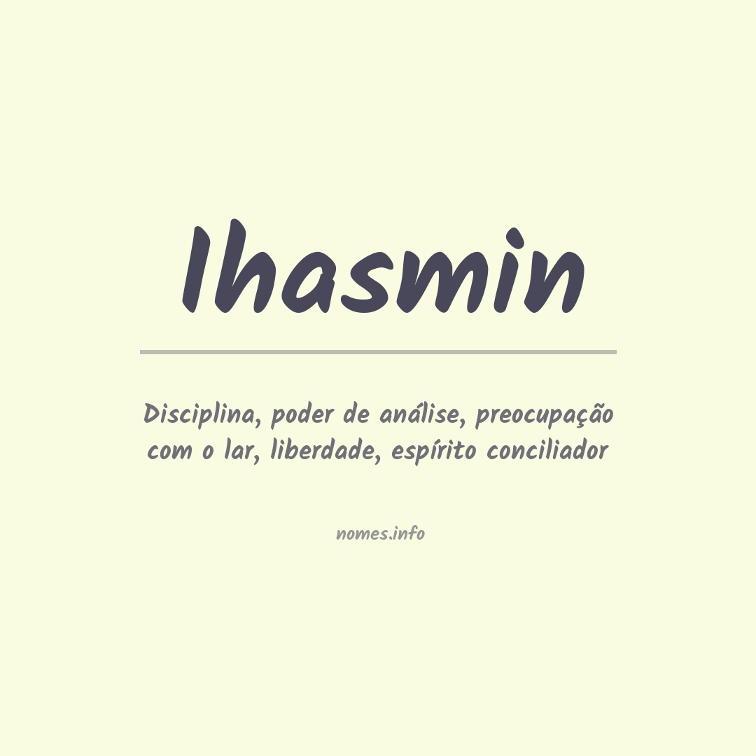 Significado do nome Ihasmin