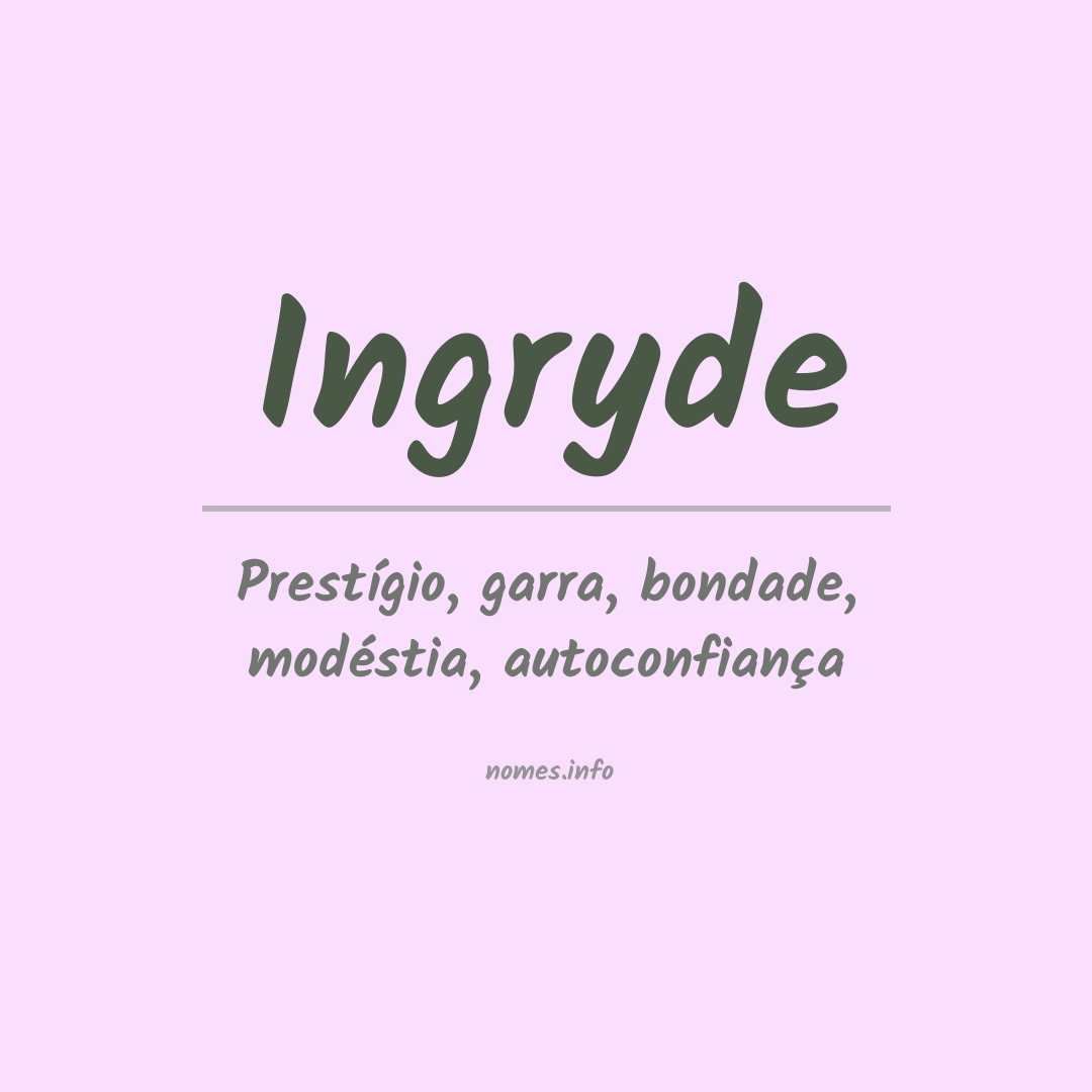 Significado do nome Ingryde