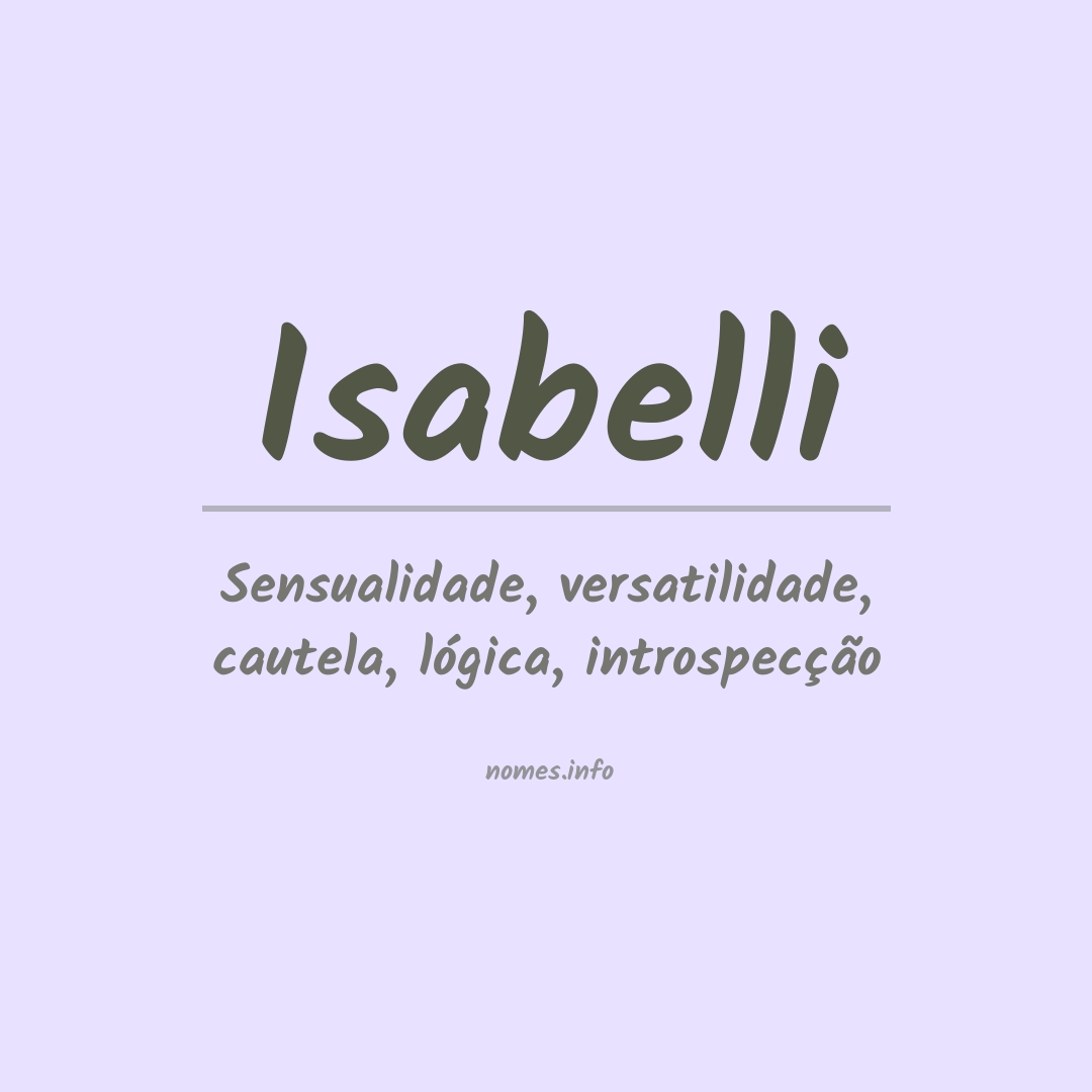 Significado Do Nome Isabelli