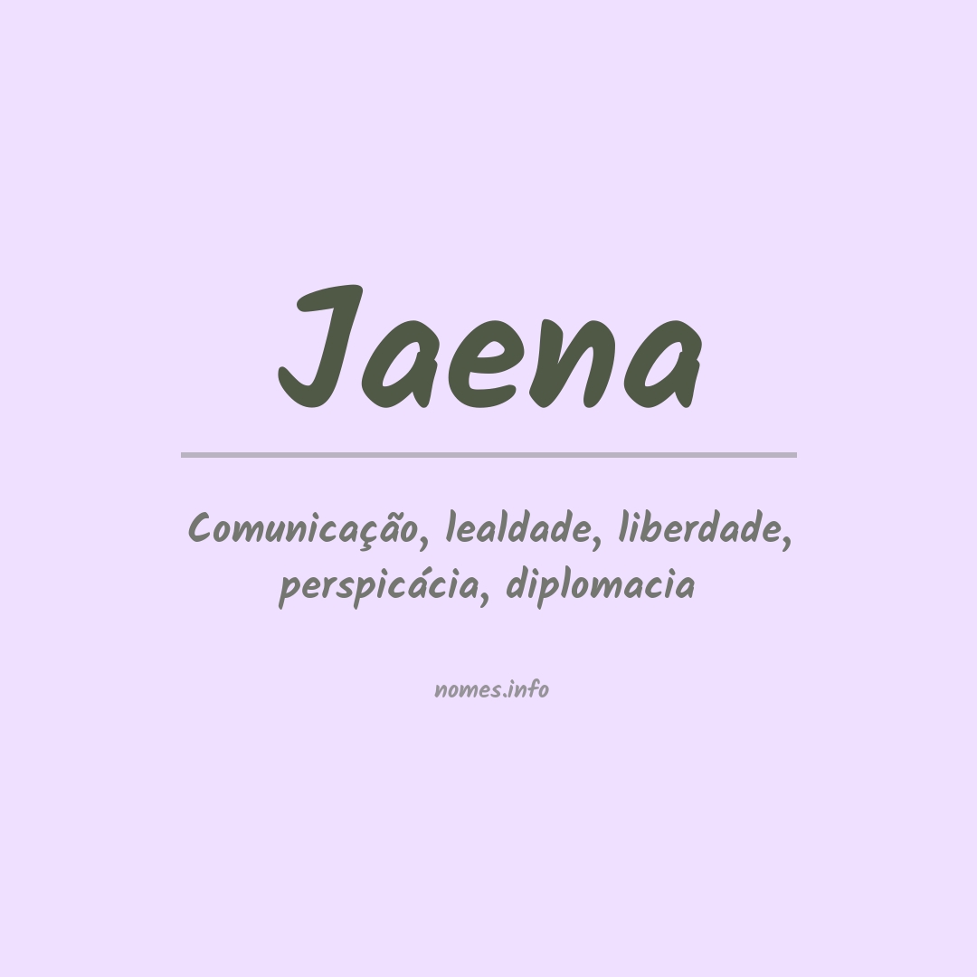 Significado do nome Jaena