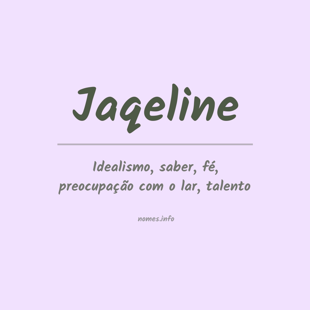 Significado do nome Jaqeline