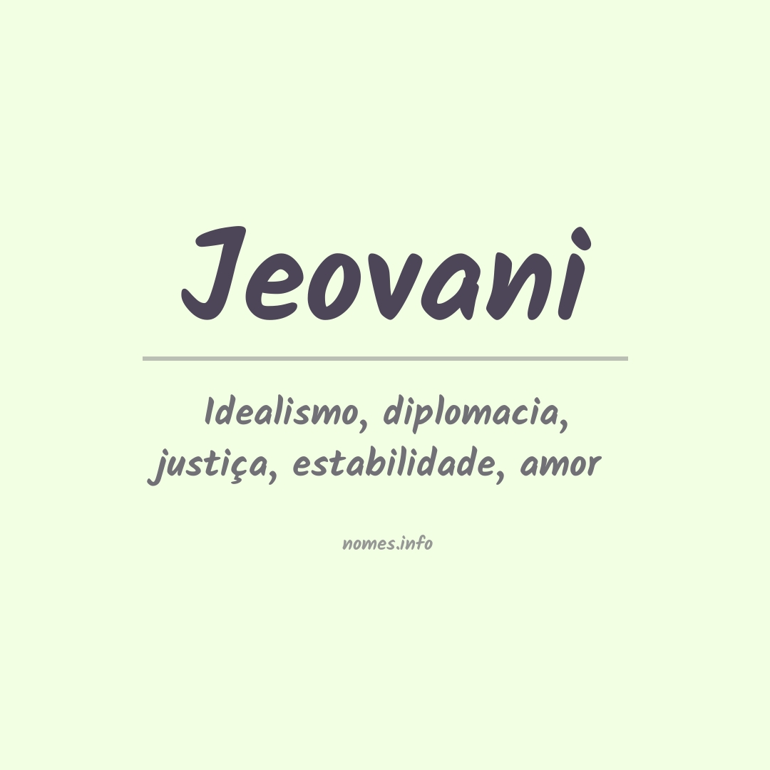 Significado do nome Jeovani