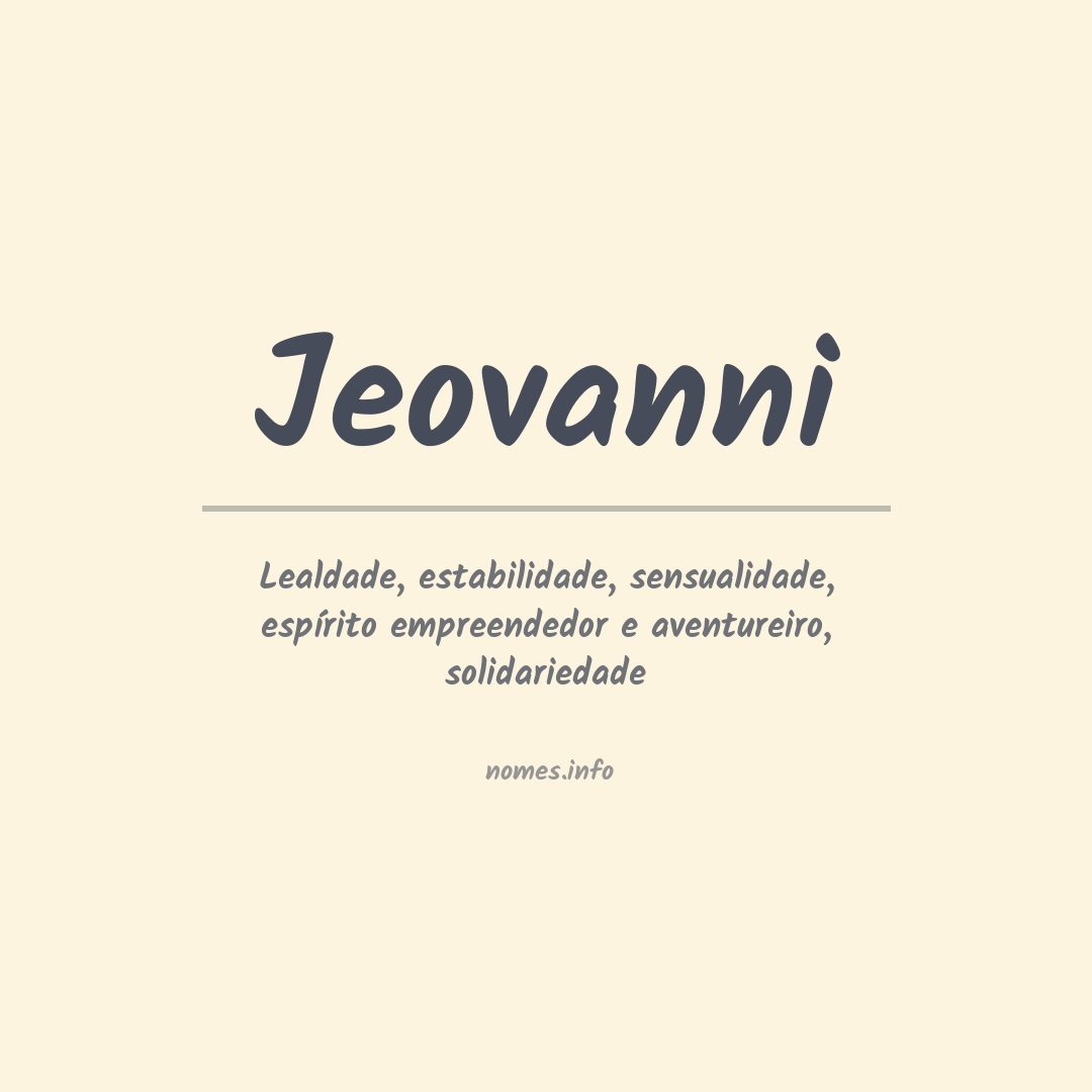 Significado do nome Jeovanni