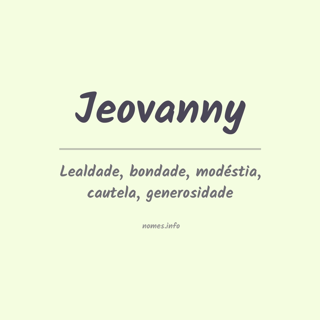 Significado do nome Jeovanny