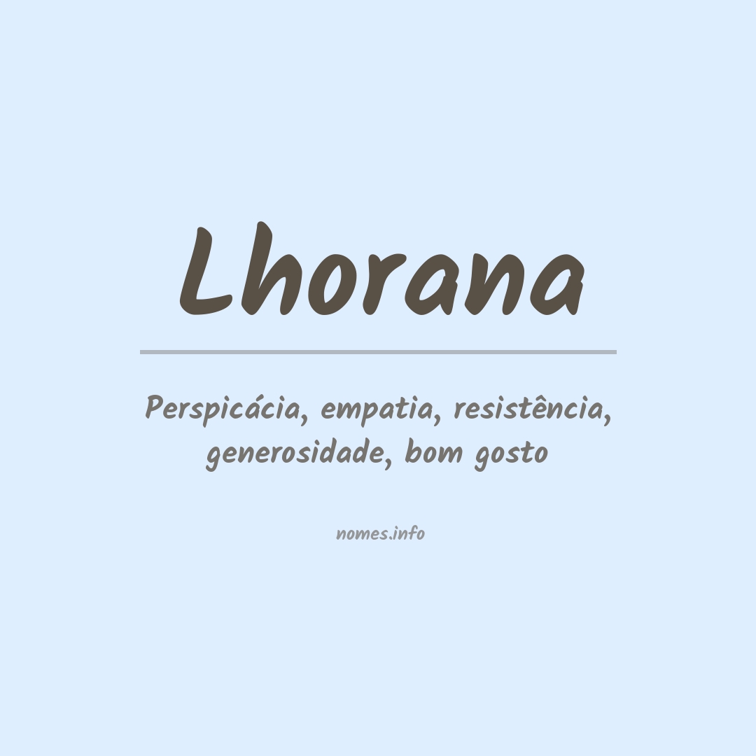 Significado do nome Lhorana