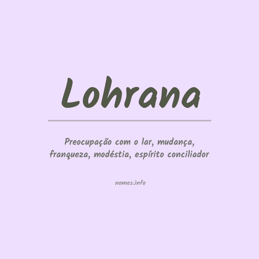 Significado do nome Lohrana