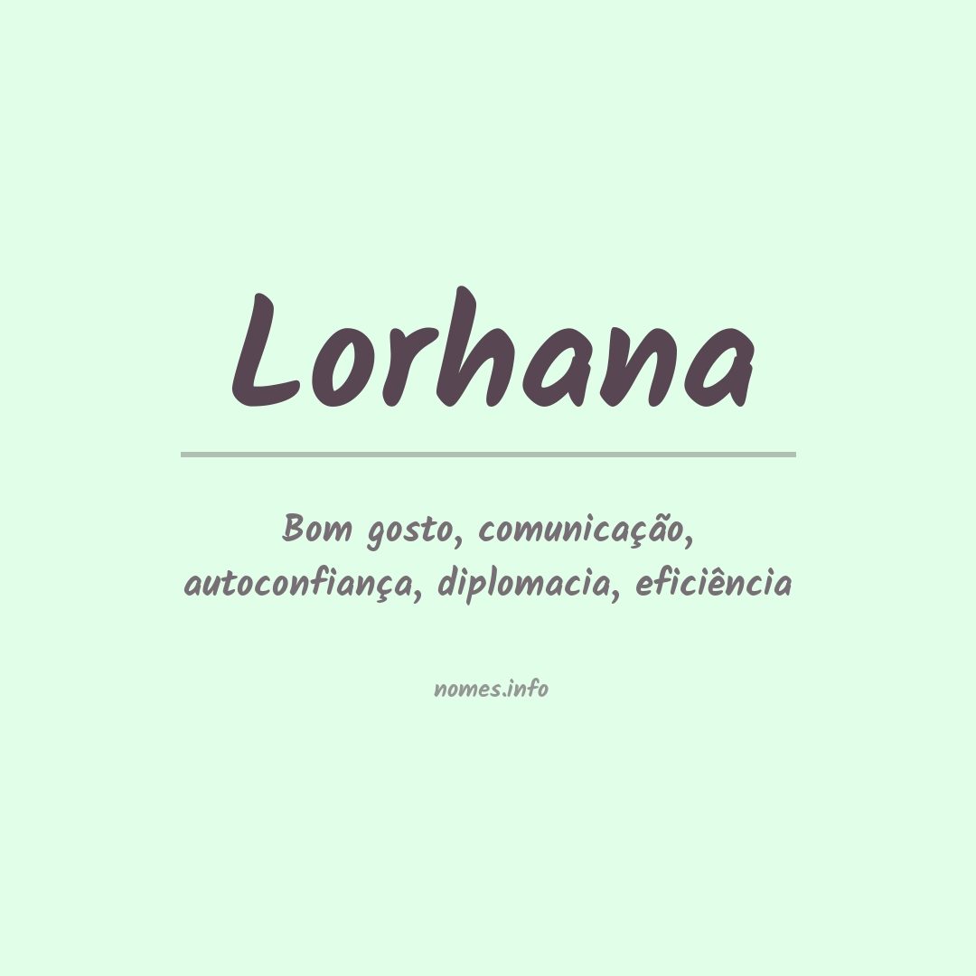 Significado do nome Lorhana