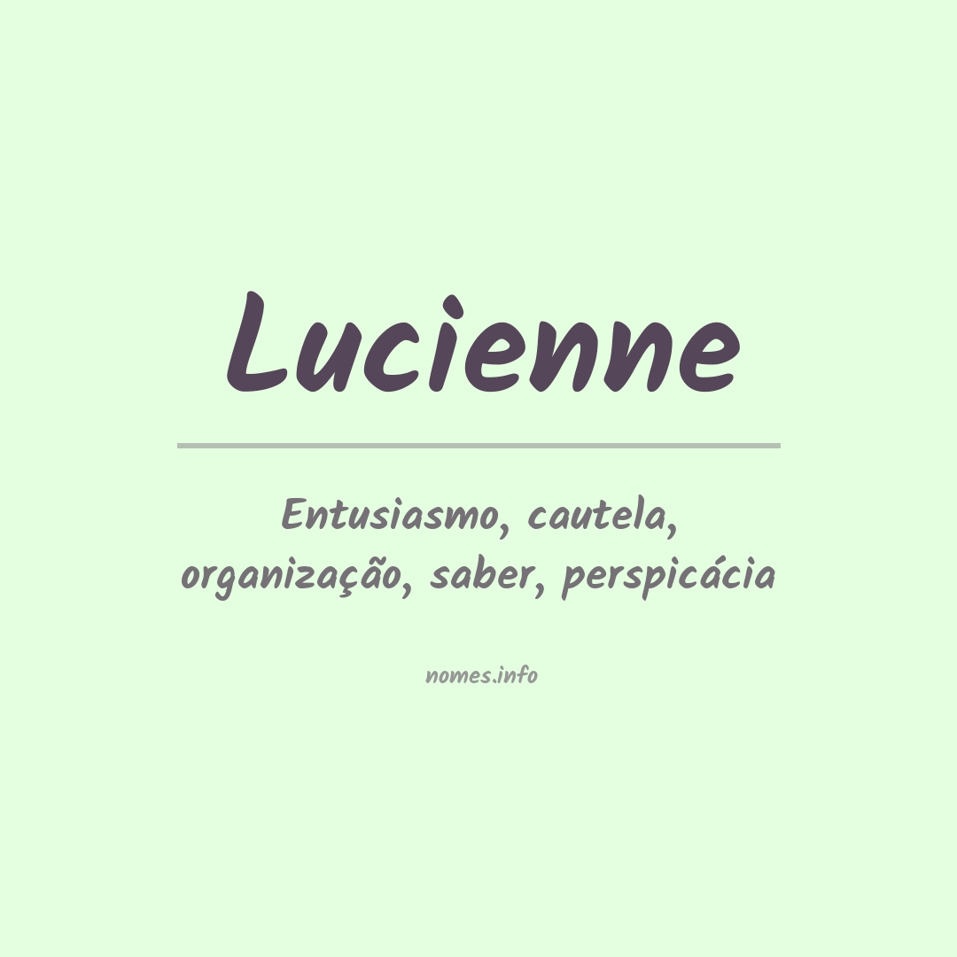 Significado do nome Lucienne