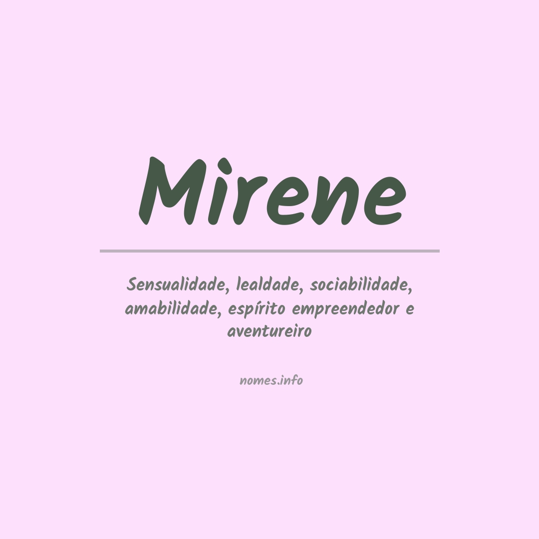 Significado do nome Mirene