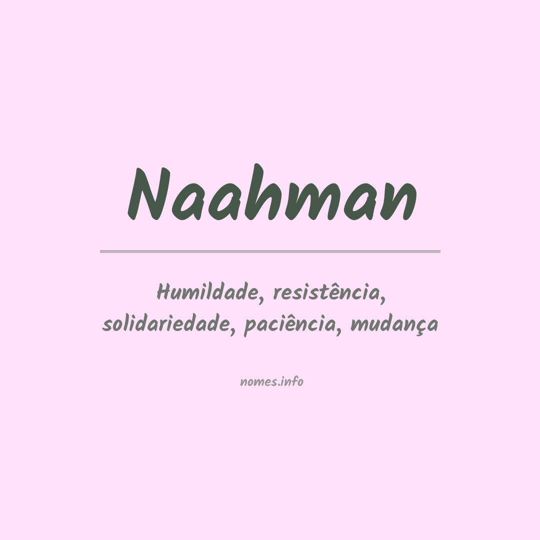 Significado do nome Naahman