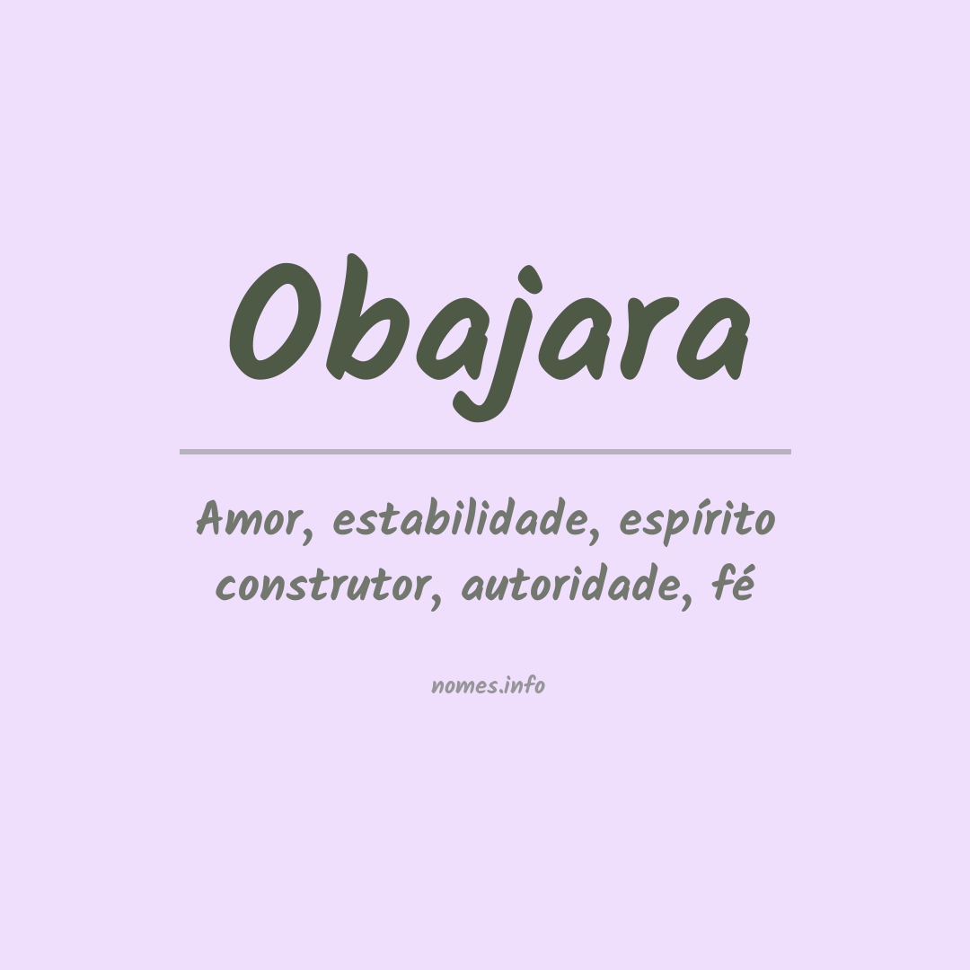 Significado do nome Obajara