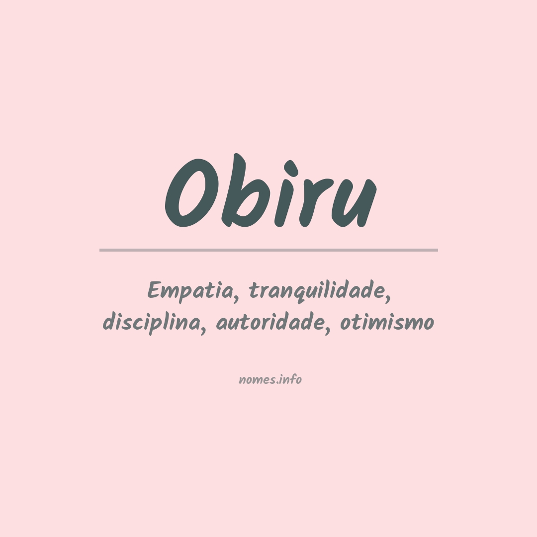 Significado do nome Obiru