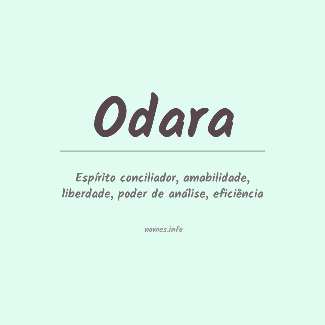 Significado do nome Odara