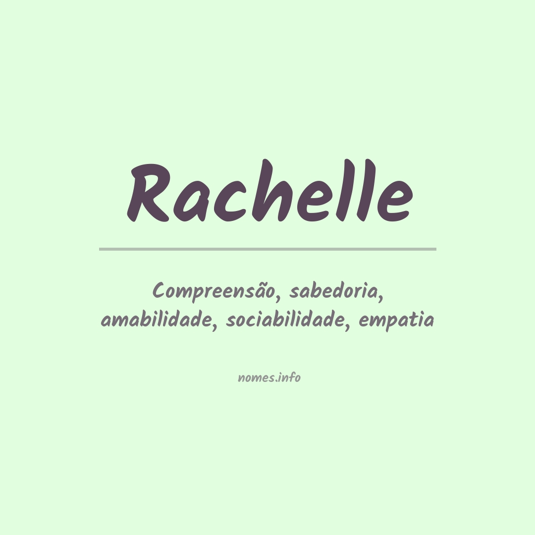 Significado do nome Rachelle