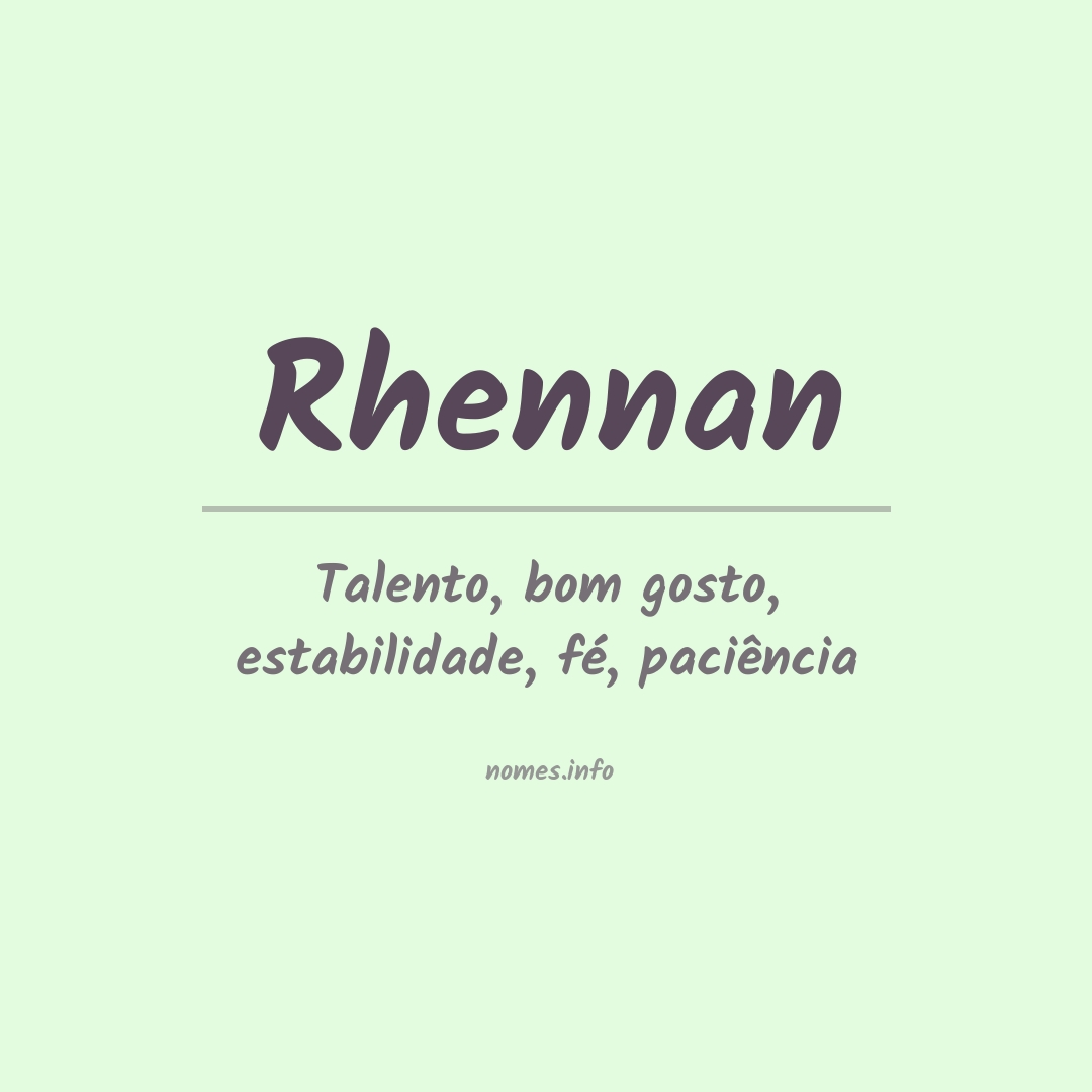 Significado do nome Rhennan