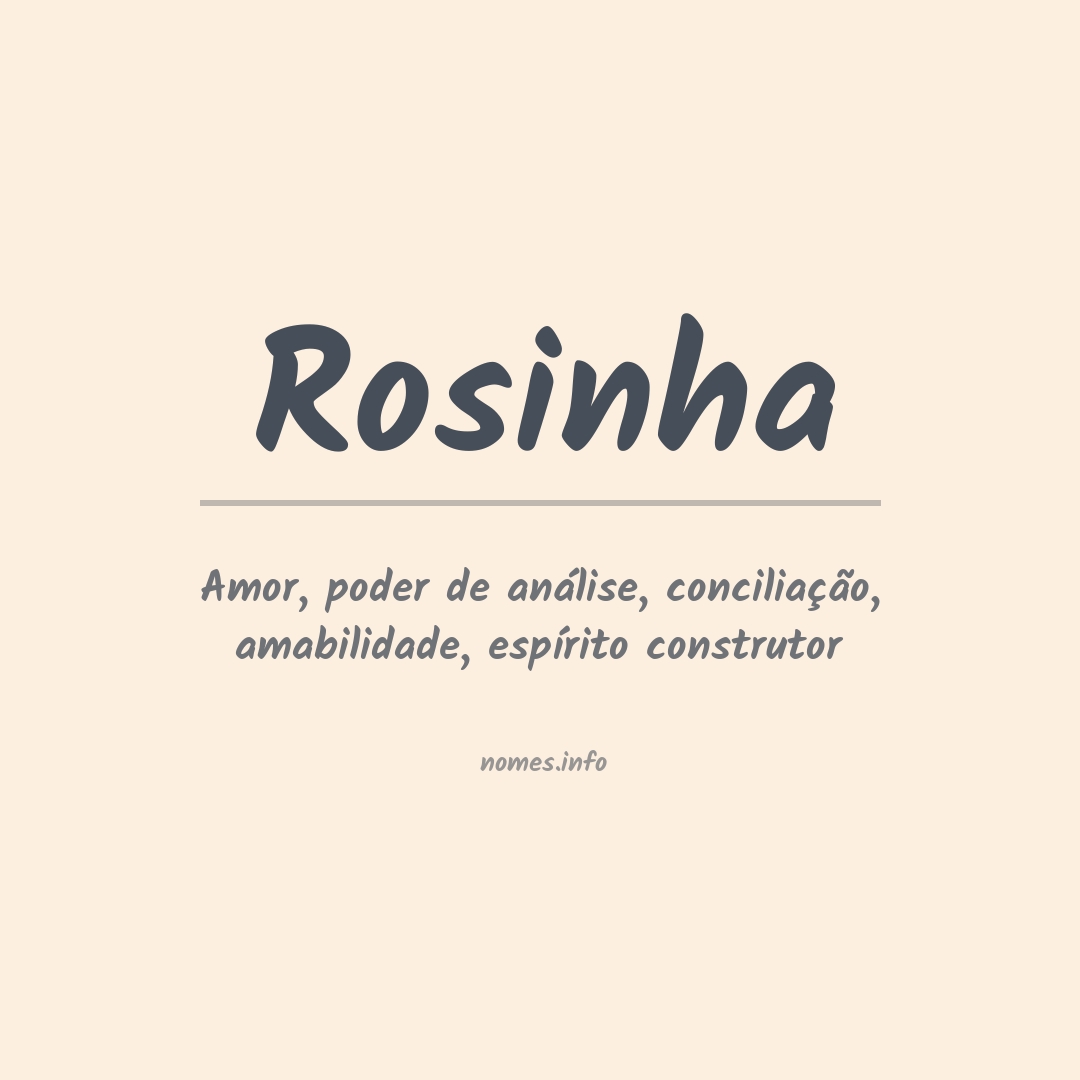 Significado do nome Rosinha