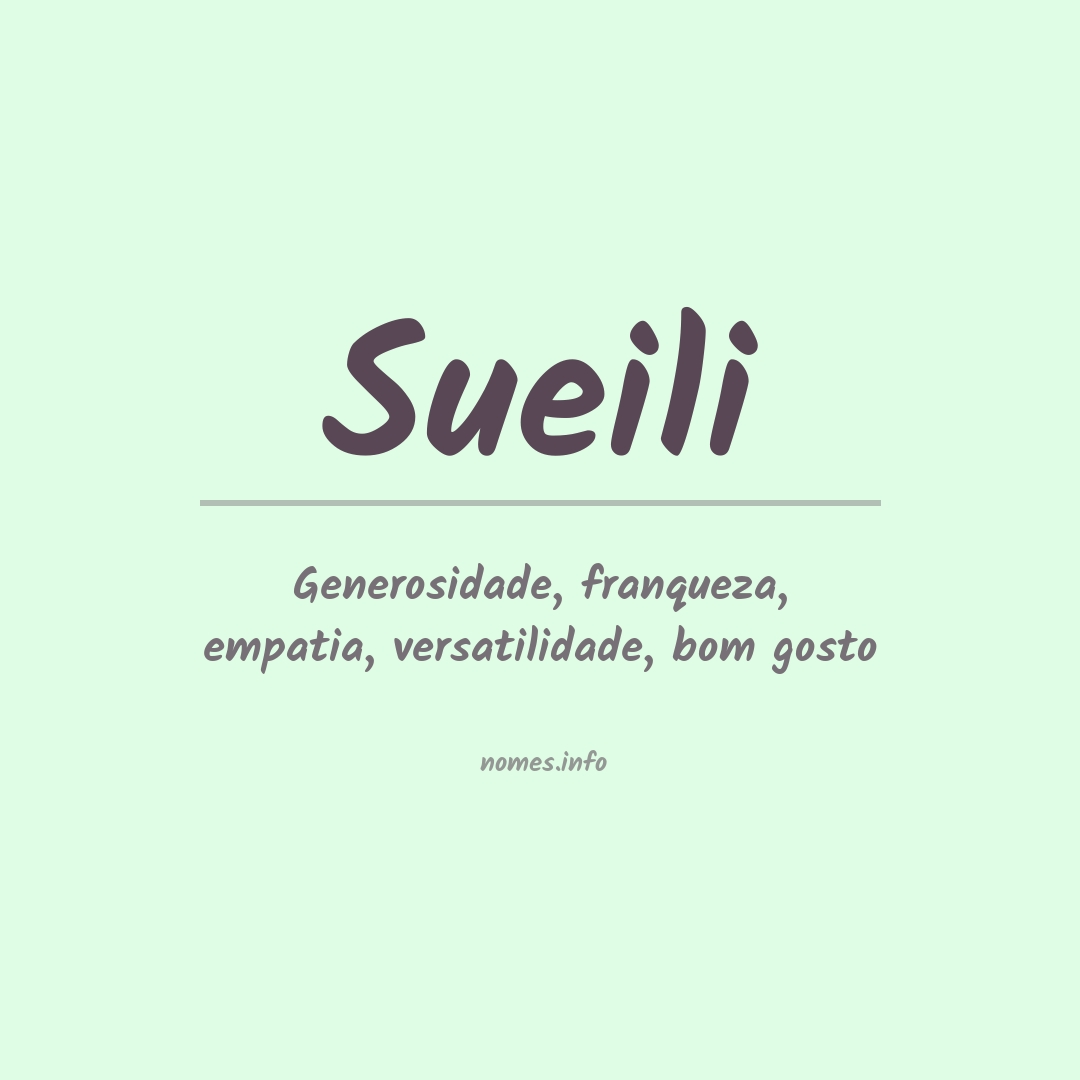 Significado do nome Sueili