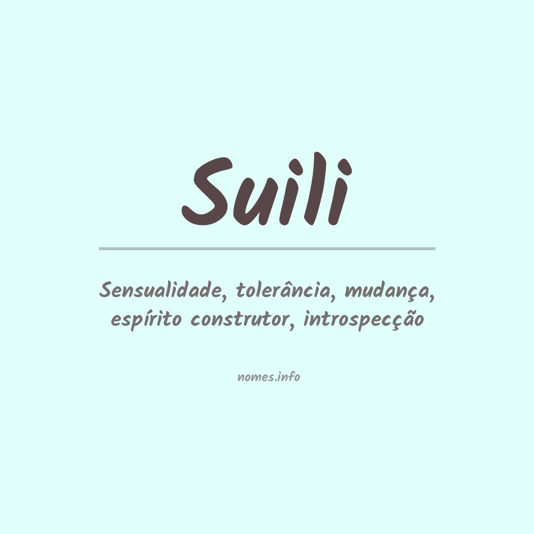 Significado do nome Suili