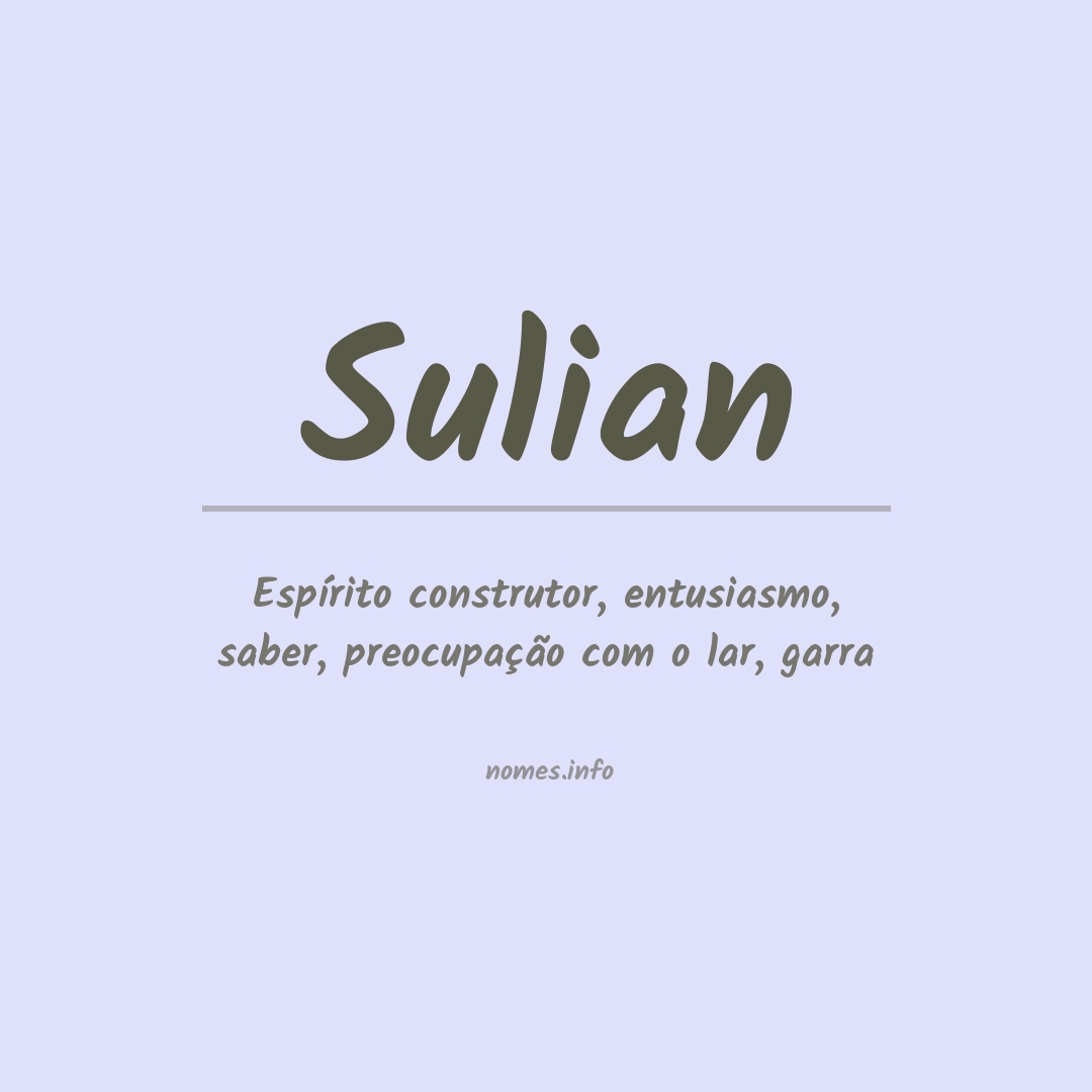 Significado do nome Sulian