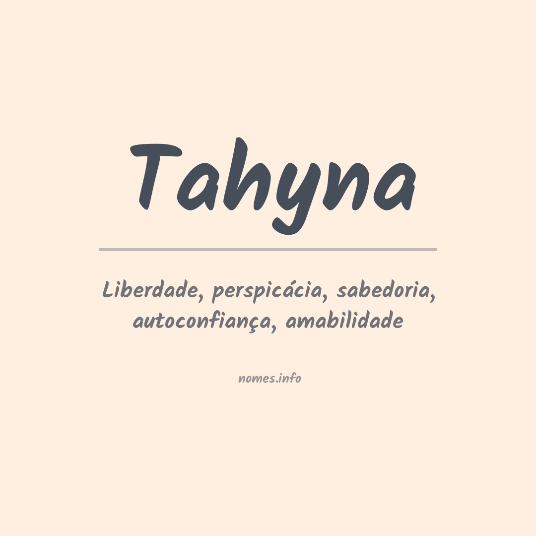 Significado do nome Tahyna