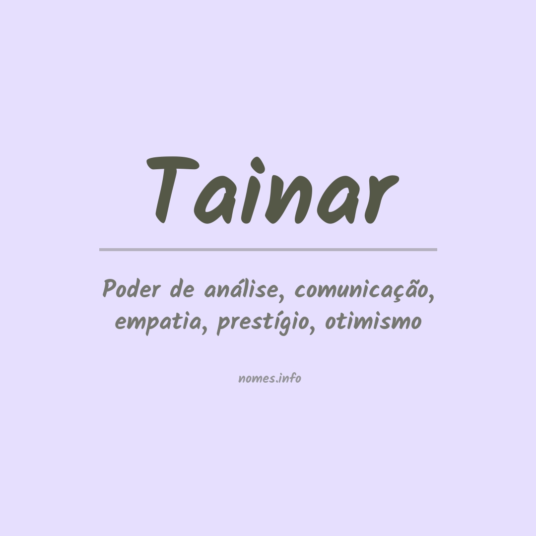Significado do nome Tainar