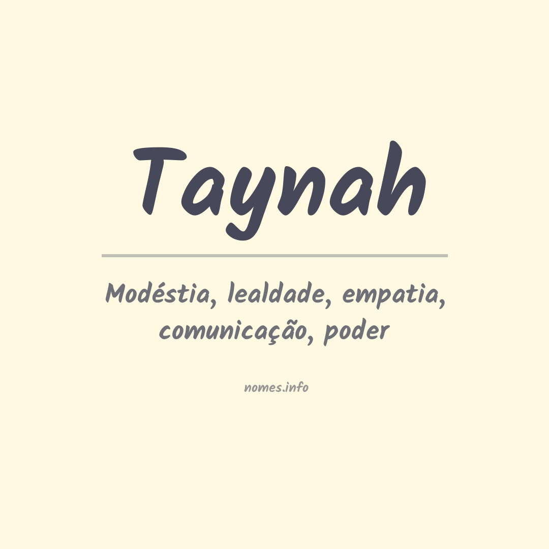 Significado do nome Taynah